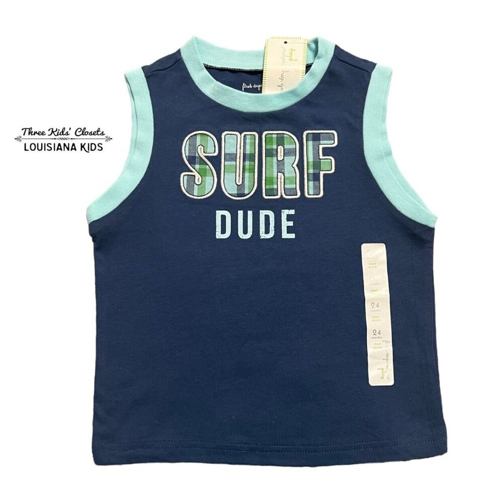 NEW First Impressions 24m Surf Dude Appliqué Tank Top